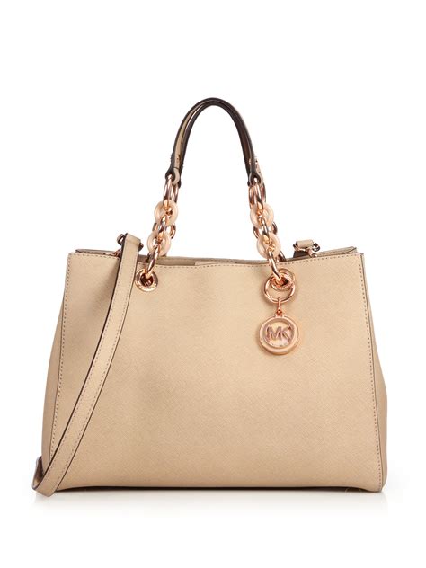 michael kors cynthia medium satchel handbag|Cynthia Medium Saffiano Leather Satchel .